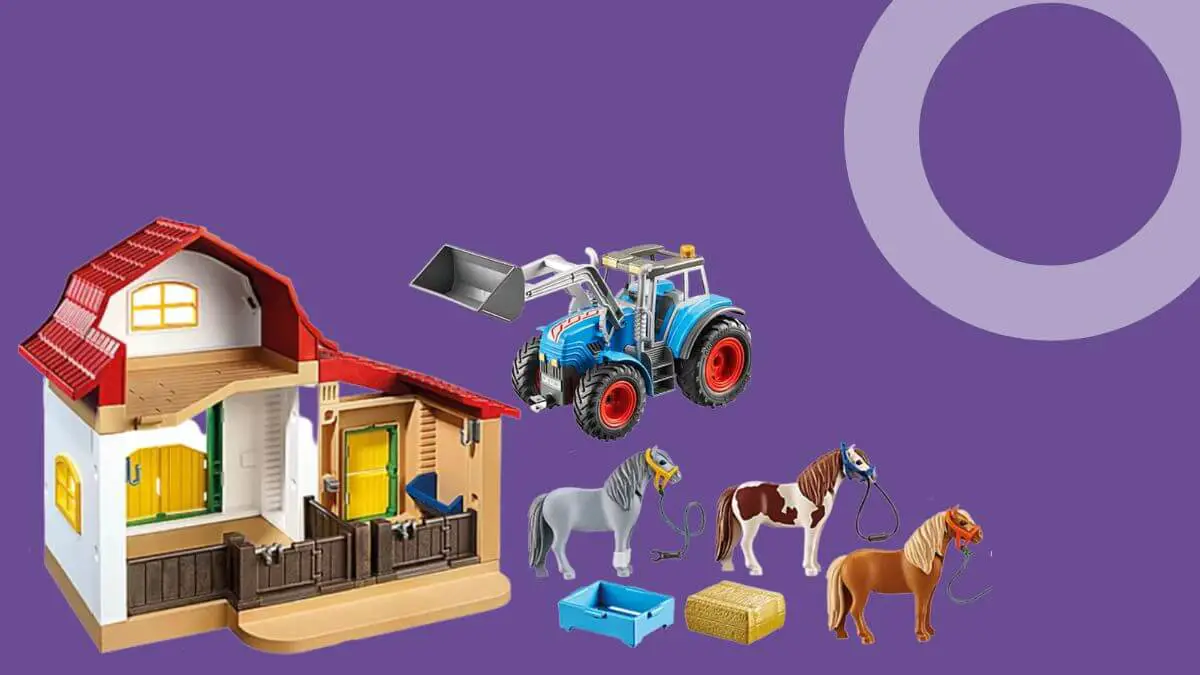 Playmobil Granja set incluye Caballos, tractor y granero
