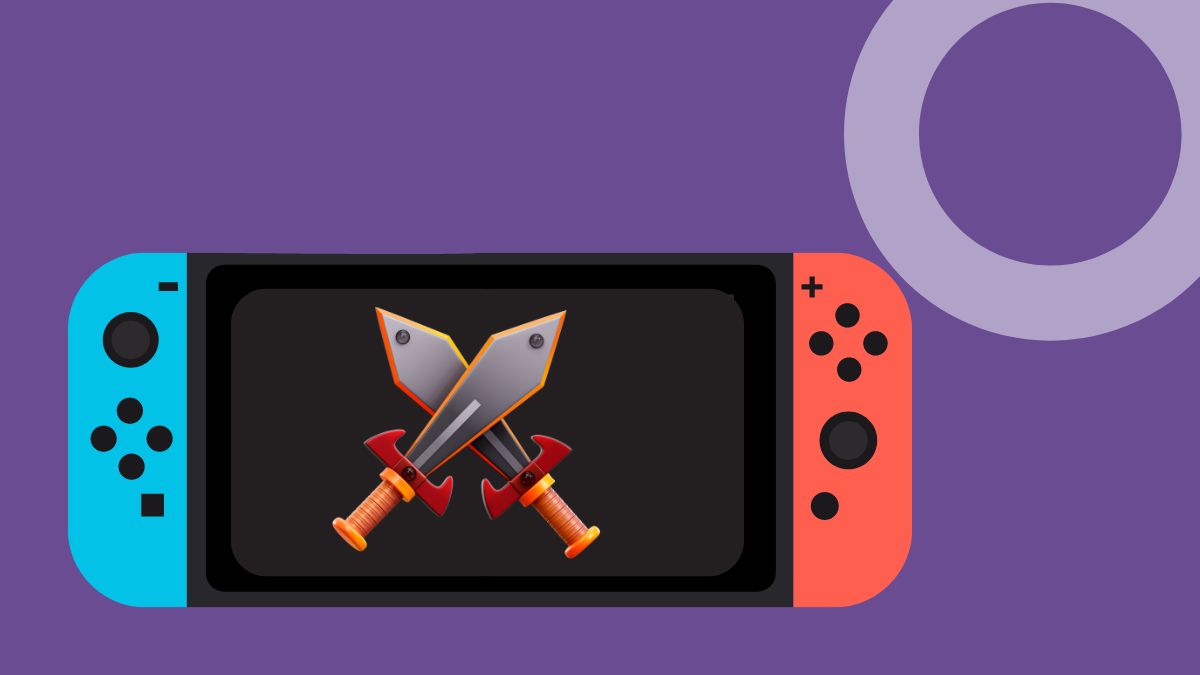 Clash Royale En Nintendo Switch con espadas en el centro del dispositivo