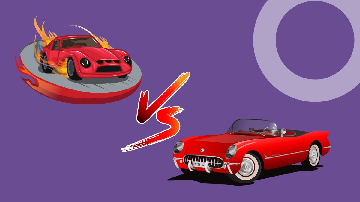 Comparing Matchbox vs Hot Wheels includes 2 red cars