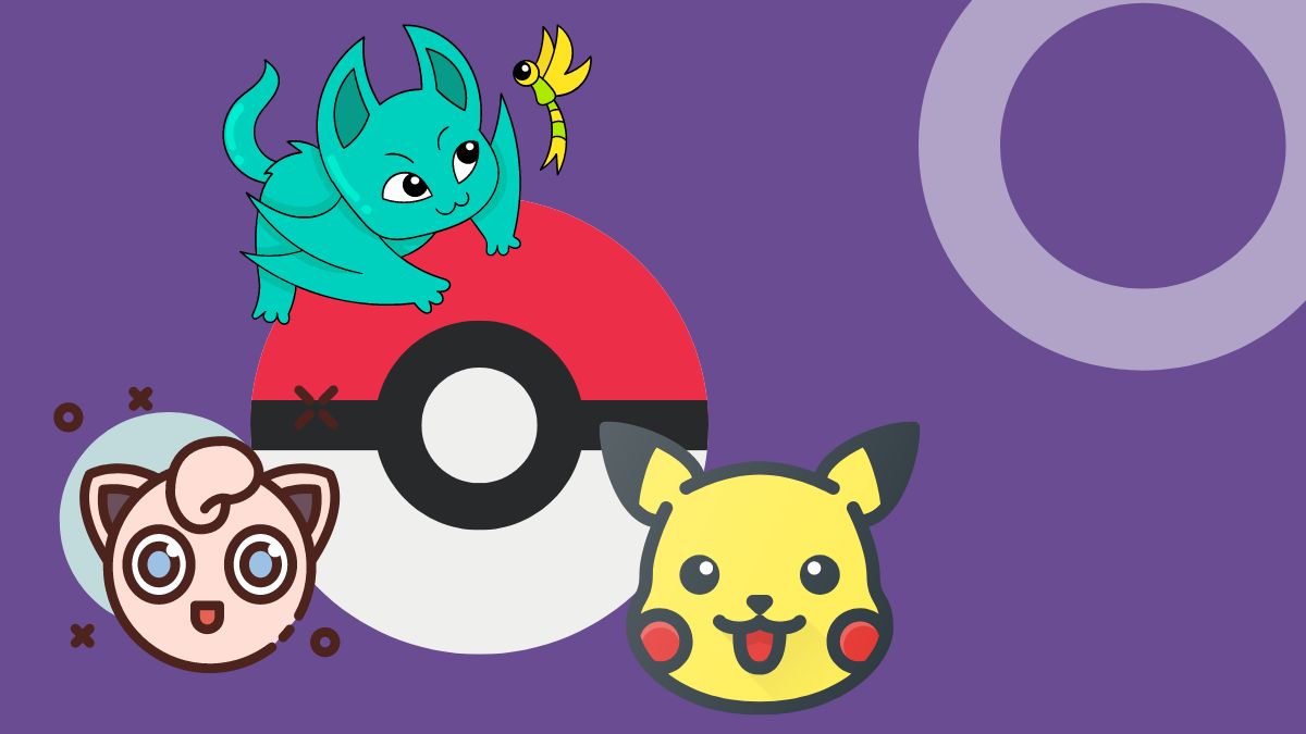 Pokemon Go guide together with 3 different characters